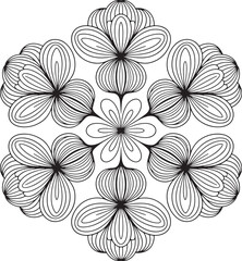 Obraz premium Black and White Floral Pattern with Interconnected Flowers