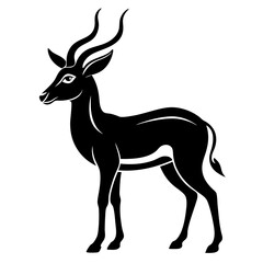 deer silhouette isolated on white