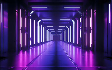Futuristic Neon Abstract Background with Cinematic Lighting.