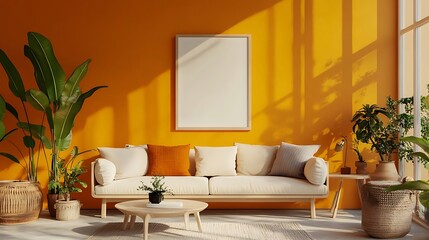 Sunny Living Room Mockup. (3)