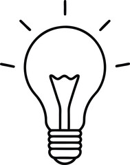 Illumination of the Concept: An outline of a traditional incandescent light bulb radiates with an aura of enlightenment, symbolizing innovation and the spark of creativity.
