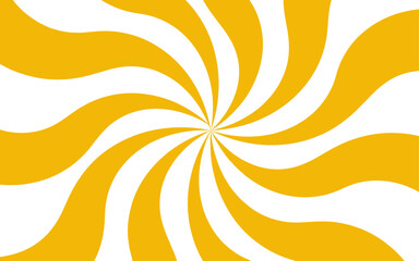 Abstract bold and vibrant design featuring a yellow and white radial swirl pattern. Thick yellow and white curved bands radiating from a central focal point. Clean, modern, and graphic, with visual en