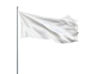 realistic school flagpole mockup, angled view with a flag, isolated on transparent background