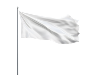 realistic school flagpole mockup, angled view with a flag, isolated on transparent background