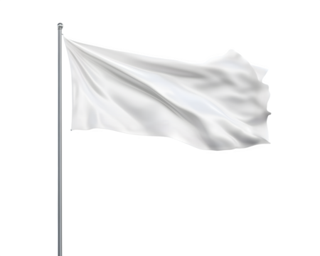 realistic school flagpole mockup, angled view with a flag, isolated on transparent background