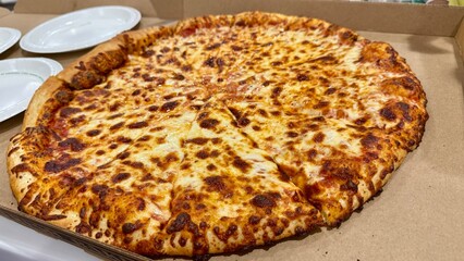 pizza on a wooden board