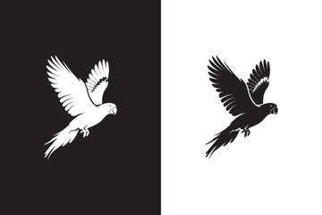 Obraz premium Flying Parrot Silhouette