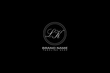 LK Monogram Logo with Elegant Minimal Design on Black Background