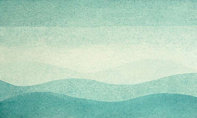 Blue azure turquoise abstract watercolor background for textures backgrounds and web banners design. Abstract background blue colors. Watercolor painting with turquoise sea waves pattern gradient.