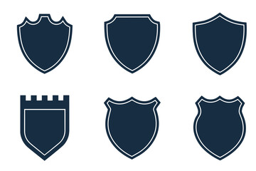 Set of Vintage Heraldic Shield Silhouettes for Logo and Emblem Design