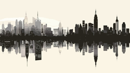 Set of vector cities silhouette