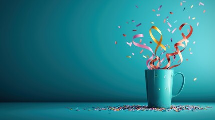 trophy colourful Trophy decorated with colorful ribbons and streamers, adding a festive touch to the celebration