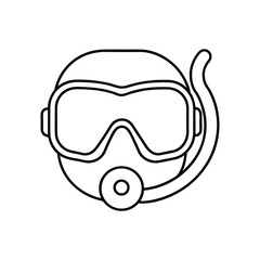 scuba diving mask line art