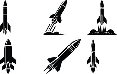 Missile bundle silhouette icon vector art