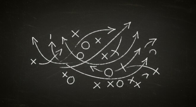 Chalkboard Strategy Game Plan Arrows - Abstract Concepts