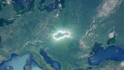 Realistic Earth Glowing Borders Slovakia