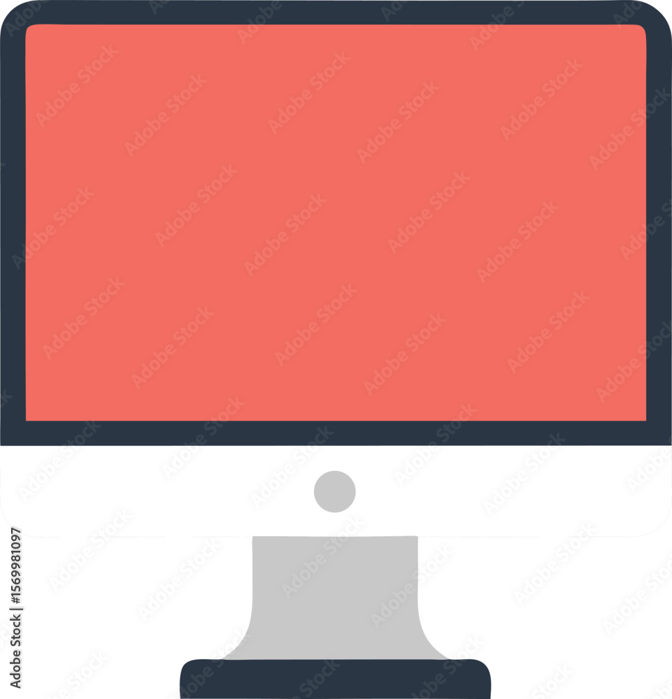 Poster digital canvas: a clean, modern desktop computer screen with a vibrant red display ready to display 