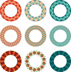 southwestern pattern circle frames