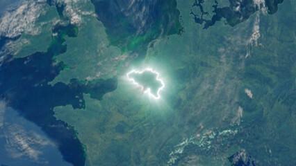 Realistic Earth Glowing Borders Belgium