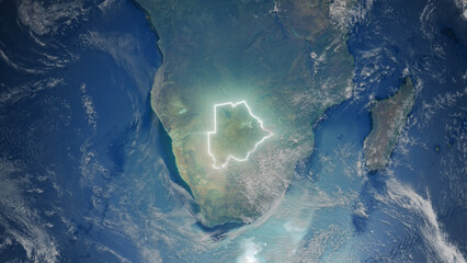 Realistic Earth Glowing Borders Botswana