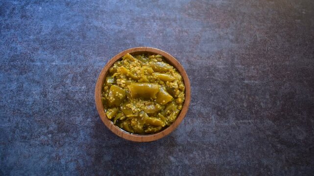 Indian traditional green chili pickle