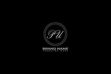 PU Monogram Logo Design Elegant Minimalist Letter Logo for Premium Brand Identity