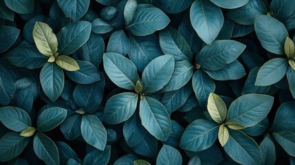 Deep teal leaves densely packed