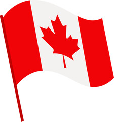 Waving Canadian flag icon. Beautiful flag  of Canada.