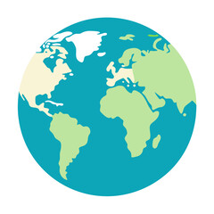 Fototapeta premium World map icon, Globe on white background.