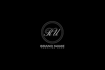 RU Monogram Logo Design Classy Minimalist Lettermark for Luxury Brand Identity