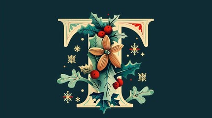 Vector icon of a festive T
