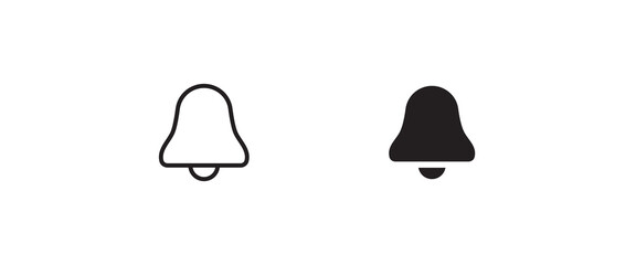 Message notification bell incoming inbox message, ringing, Alarm, service, handbell Firefighter call icons button, vector, sign, symbol, logo, illustration, editable stroke and flat design isolated