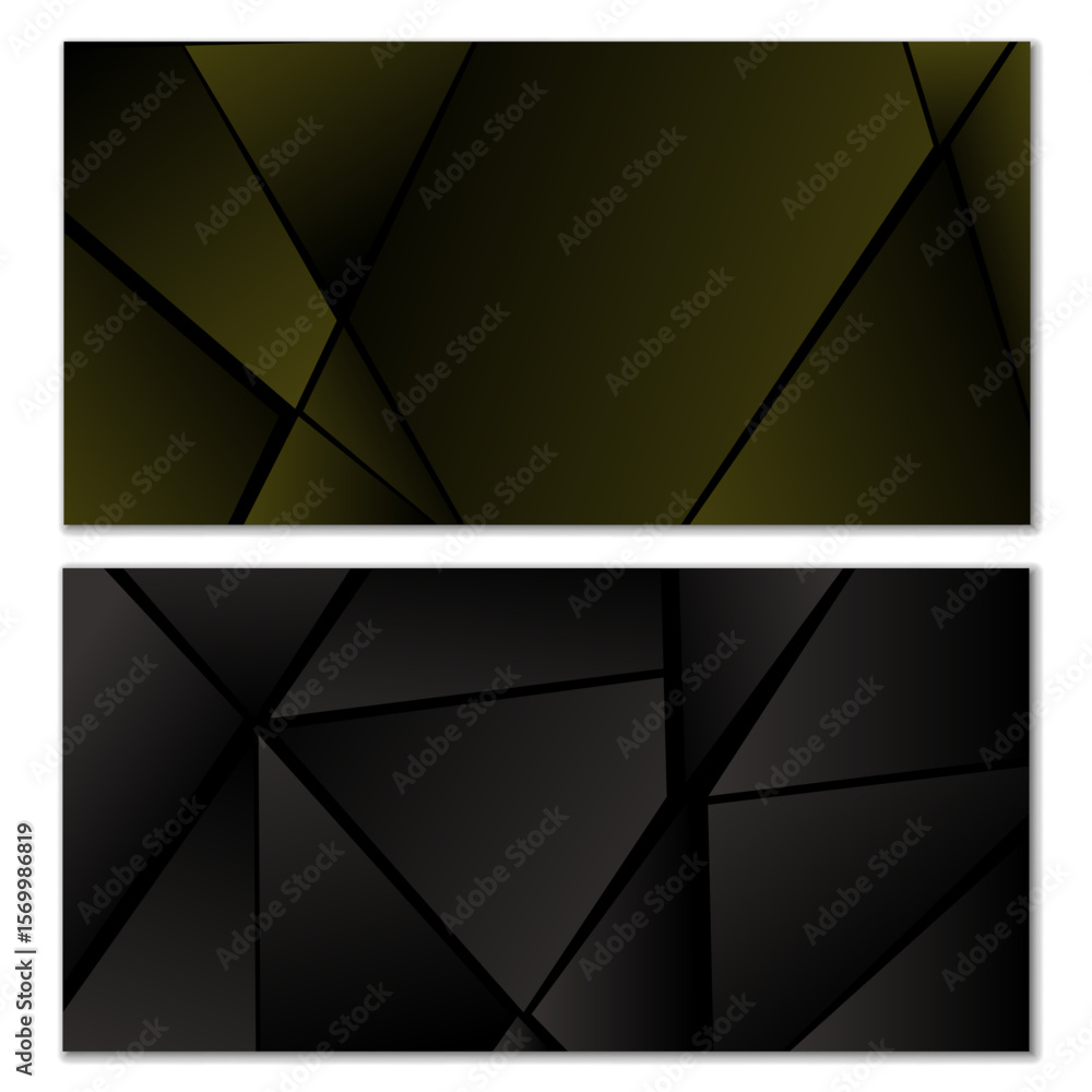 Poster abstract polygonal pattern. set of two dark gradient polygonal backgrounds. background design, cover