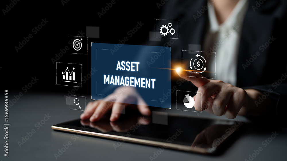 Aufkleber asset management system showing investment planning, financial goal tracking, roi analysis, and perf
