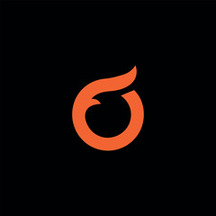 letter o text logo design vector