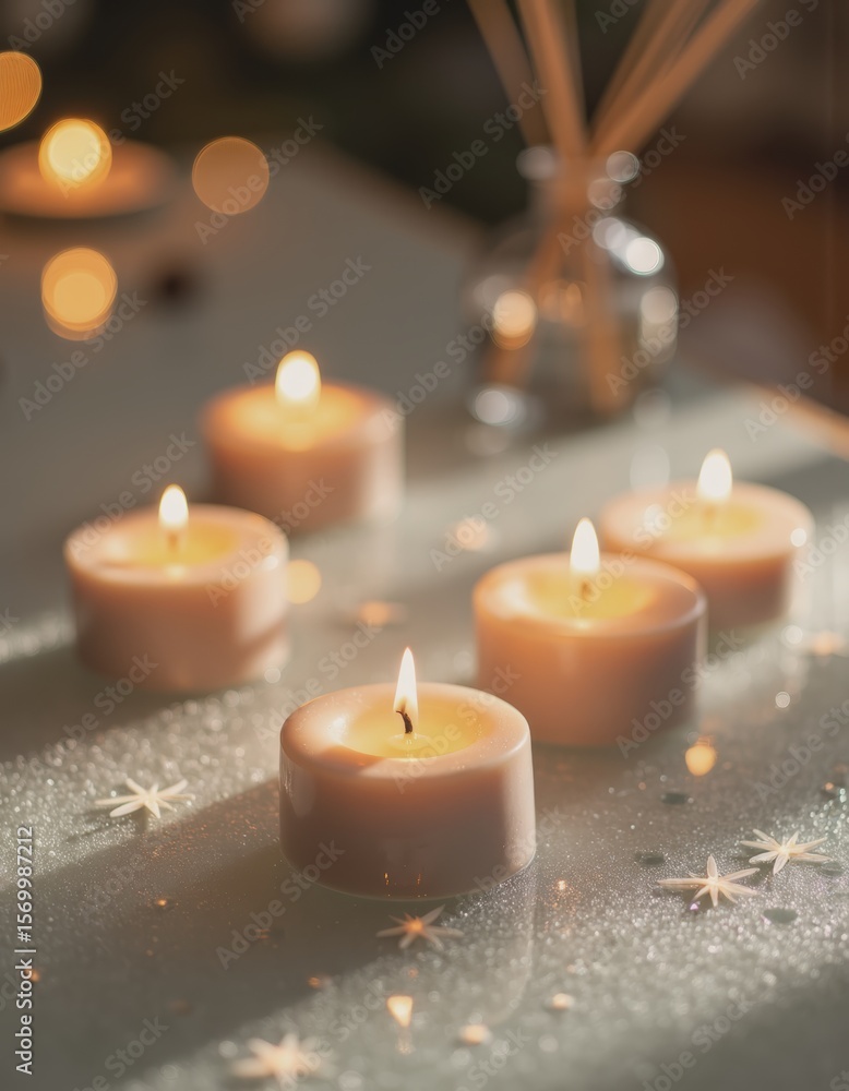 Aufkleber floating candles and diffusers create a serene atmosphere with soft lighting