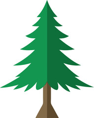 Fototapeta premium Green Evergreen Tree Icon: A simple, yet elegant evergreen tree icon in vivid green, perfect for conveying the essence of nature, freshness, and the environment. 