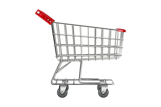 shopping cart isolated on white