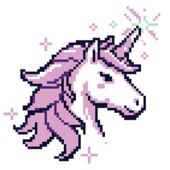 Magical Pixel Unicorn: Enchanting 8-Bit Art