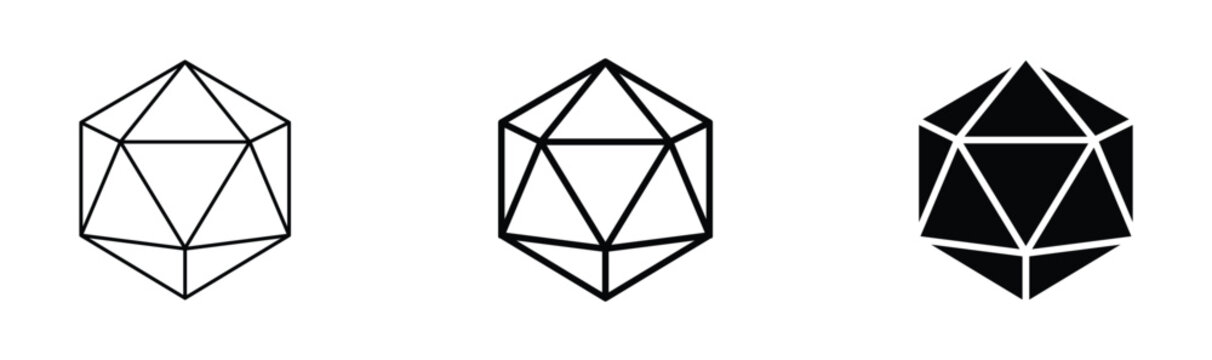 Dice d20 icon set ,  vector illustration .