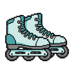 Fototapeta premium Pixel Art Roller Skates: Retro Inline Skate Design