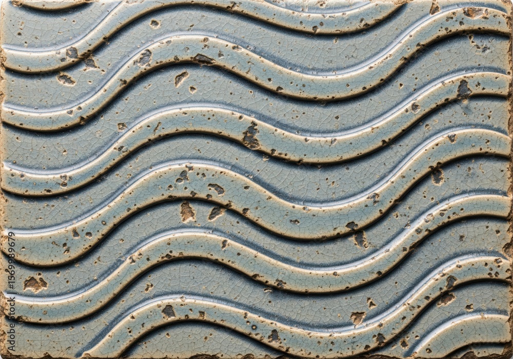 Poster ocean wave inspired ceramic texture. abstract background featuring undulating patterns on a distress