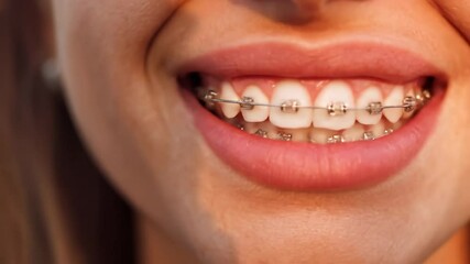 Transformative journey of a smile enhancement with braces captured in a warm embrace of sunlight in May 2025
