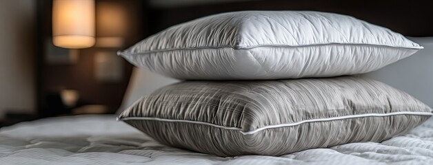 Elegant stacked pillows in a minimal bedroom setting showcasing texture and design for interior decor inspiration