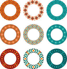 southwestern geometric pattern circle frames