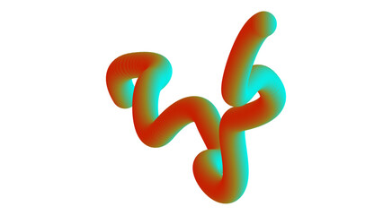 Blend Flowing 3D Cyan Color Abstract Smooth Design Vector Illustration