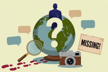Investigating a global mystery with footprints and a missing person