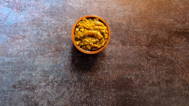 Indian traditional green chili pickle