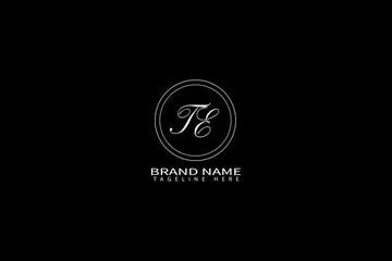TE Letter Logo Design Elegant Minimal Monogram Emblem for Luxury Brand Identity