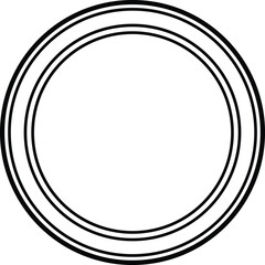 Naklejka premium Abstract Circle Frame: A simple yet captivating black and white circle frame that creates a focal point, symbolizing unity, balance, and endless possibilities.
